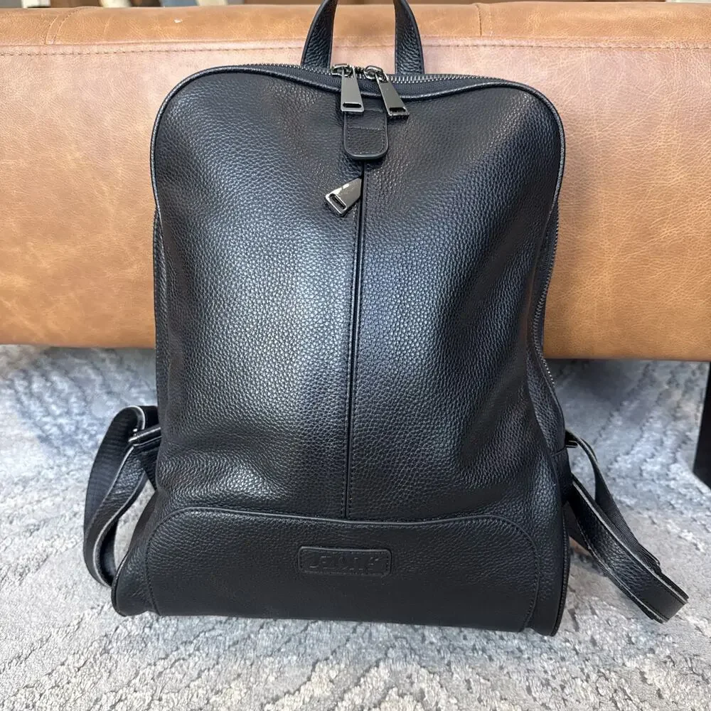 SZONE Women's Black Leather Backpack Convertible